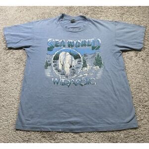 Vintage 90s‎ Anvil Seaworld Graphic Tee Shirt Polar Bear Faded Distressed XL